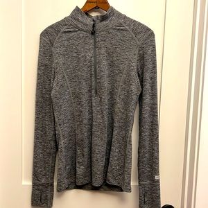 Terramar 3/4 zip pullover, gray , size medium